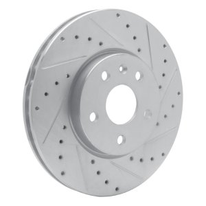 Buick Allure Brake Rotor (1) - Front Right - R1 Concepts - Drilled & Slotted - Silver - `10-`25